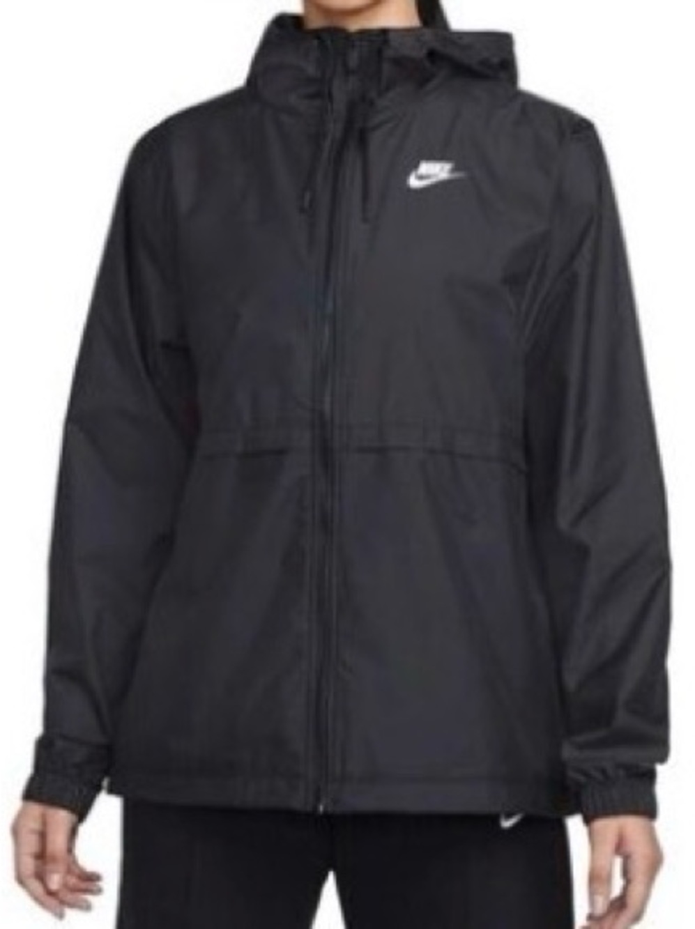 Nike Black Hooded Utility Jacket with White Logo